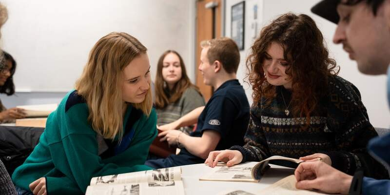 Students in a discussion group
